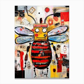 Urban Flight: Bee Robot's Neo-Expressionist Tale Canvas Print