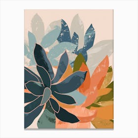 Succulents Plant Minimalist Illustration 3 Canvas Print
