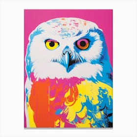 Andy Warhol Style Bird Snowy Owl 3 Canvas Print