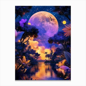 Full Moon In The Forest Canvas Print