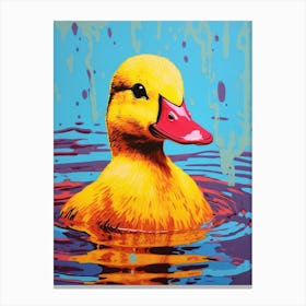 Duckling Colour Splash 3 Canvas Print