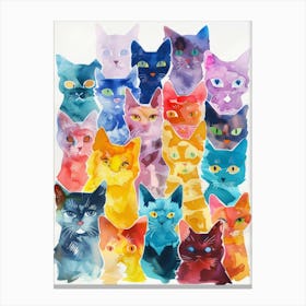 Watercolor Cats 7 Canvas Print