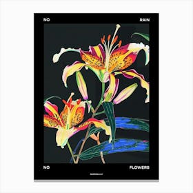 No Rain No Flowers Poster Gloriosa Lily 2 Canvas Print