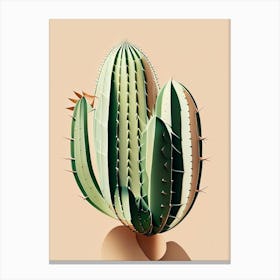 Nopal Cactus Neutral Abstract 2 Canvas Print