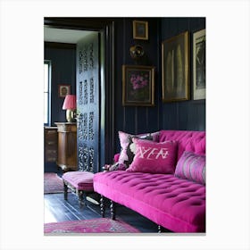 Room With A Pink Couch Canvas Print