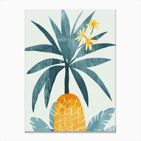 Pineapple Tree Illustration Flat 5 Canvas Print
