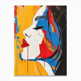 Woman With Red Lipstick, Pop Art 1 Canvas Print