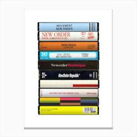 New Order - Music Poster - Albums on Cassette Print Canvas Print