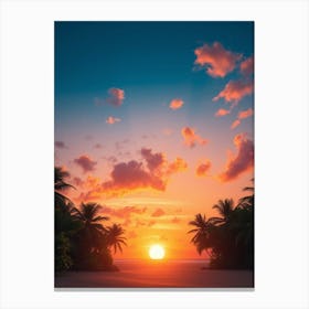 Sunset On The Beach 41 Canvas Print