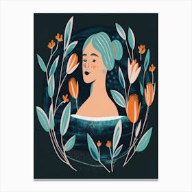 Woman With Flowers Canvas Print