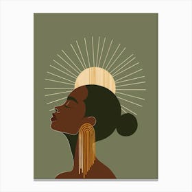 African Woman With Sun Canvas Print