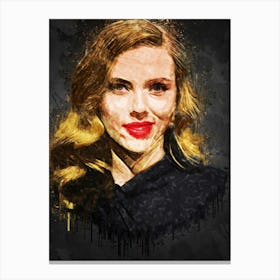 Scarlett Johansson Smile Canvas Print