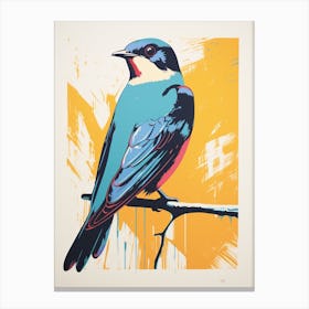 Andy Warhol Style Bird Barn Swallow 2 Canvas Print