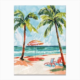 Travel Poster Happy Places Miami Beach 3 Canvas Print
