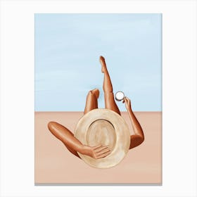 Poolside woman Canvas Print