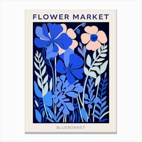 Blue Flower Market Poster Bluebonnet 2 Canvas Print