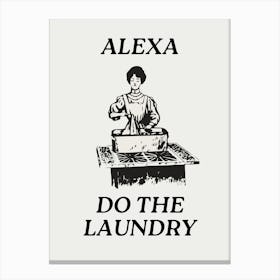 Alexa Do The Laundry | Vintage Retro Neutral Laundry Room Canvas Print