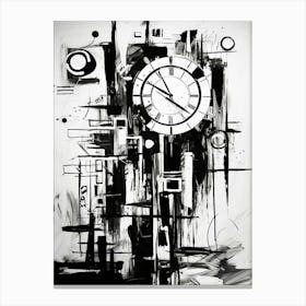 Time Abstract Black And White 5 Canvas Print