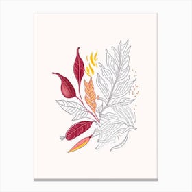 Cayenne Pepper Spices And Herbs Minimal Line Drawing 4 Canvas Print