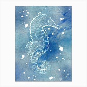 Blue Seahorse Canvas Print