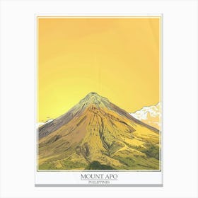Mount Apo Philippines Color Line Drawing 1 Poster Canvas Print
