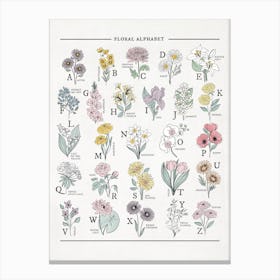 Floral Alphabet | Watercolor Canvas Print