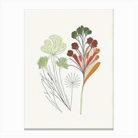 Celery Seeds Spices And Herbs Minimal Line Drawing 4 Canvas Print