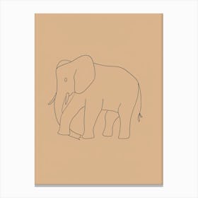 Elephant - Boho, Line Art 23 Canvas Print