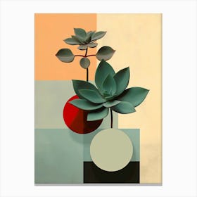 Succulents In Vases Canvas Print