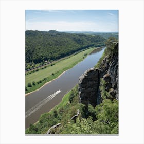 View from the Bastei into the Elbe valley in Saxon Switzerland Canvas Print