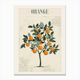 Orange Tree Minimal Japandi Illustration 1 Poster Canvas Print
