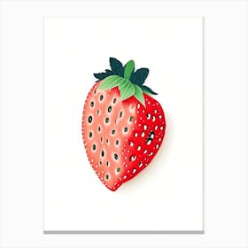 A Single Strawberry, Fruit, Tarazzo Canvas Print