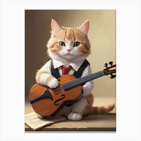 Cat Playing Violin Pet lover Canvas Print