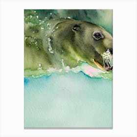Sea Lion II Storybook Watercolour Canvas Print