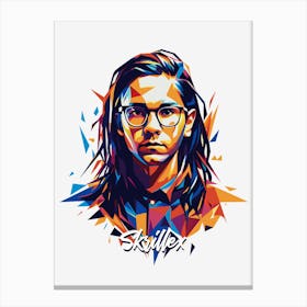 Skrillex 01 Portrait Music Icon WPAP Pop Art Style Canvas Print