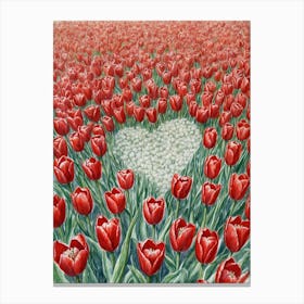 Heart Of Tulips 1 Canvas Print