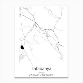 Tatabanya,Hungary Minimalist Map Canvas Print