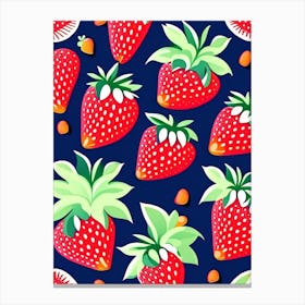 Strawberry Repeat Pattern, Fruit, Pop Art Matisse Canvas Print