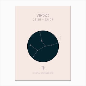 Virgo Star Sign In Light Canvas Print
