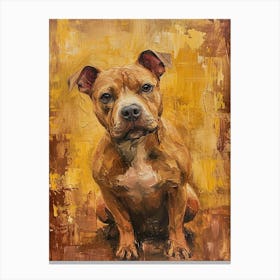 Staffordshire Bull Terrier Acrylic Painting 4 Canvas Print