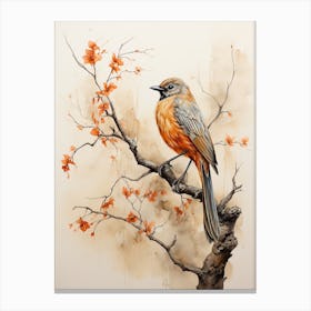 Phoenix, Japanese Brush Painting, Ukiyo E, Minimal 1 Canvas Print