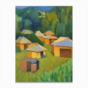 Row Of Beehives 3 Painting Canvas Print