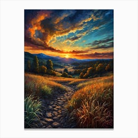 Sunset In The Mountains 3 Canvas Print