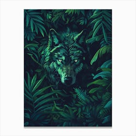 Wolf In The Jungle 5 Canvas Print