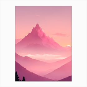 Misty Mountains Vertical Background In Pink Tone 8 Canvas Print