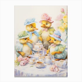 Afternoon Tea Duckling Painting 4 Canvas Print