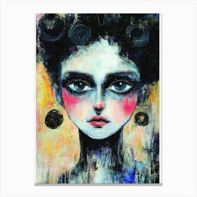 Face Of A Woman Big Eyes Canvas Print