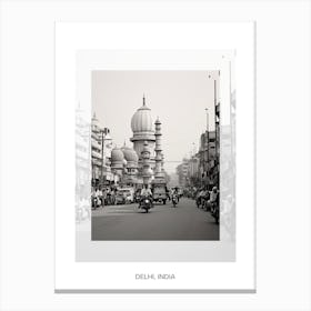Poster Of Delhi, India, Black And White Old Photo 3 Canvas Print