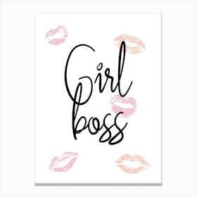 Girl Boss Kisses Canvas Print