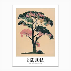 Sequoia Tree Colourful Illustration 3 Poster Canvas Print